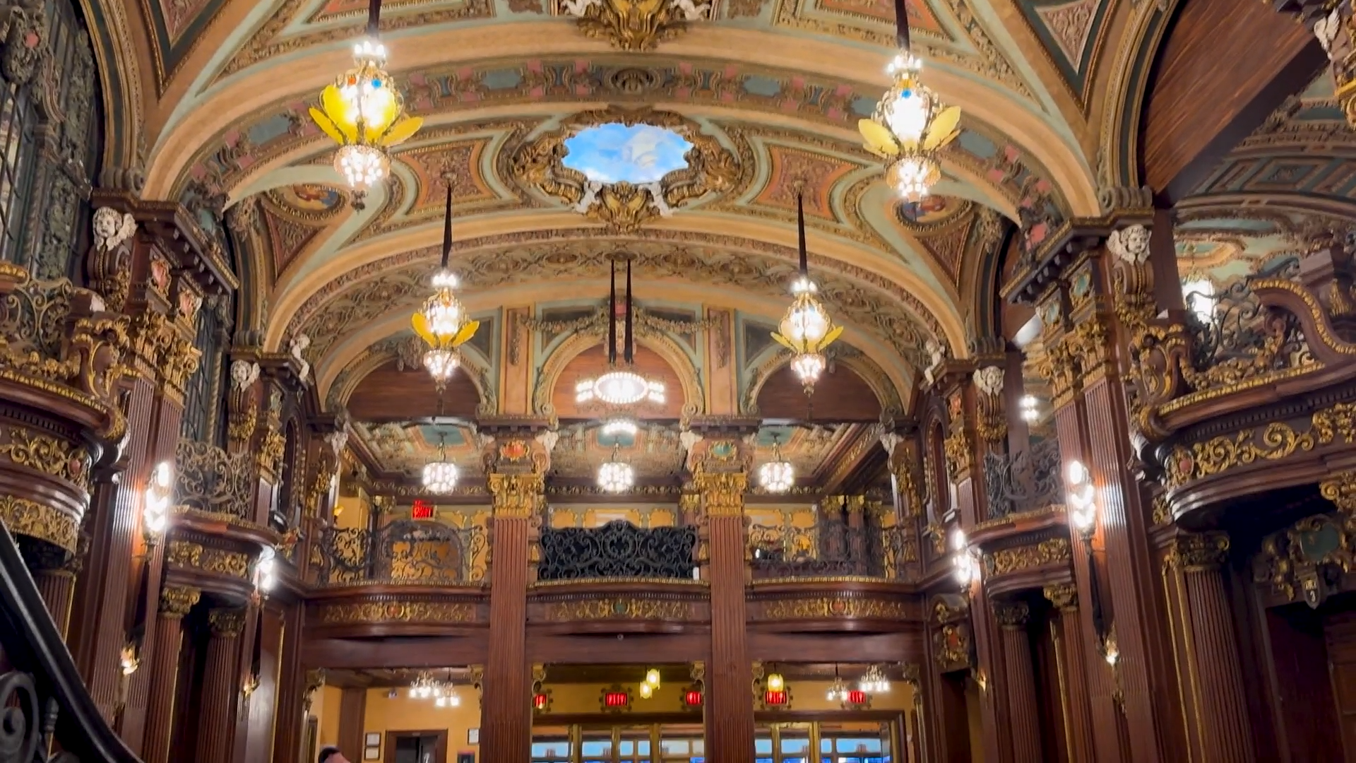 The Paradise’s ornate lobby, featured in News 12’s report